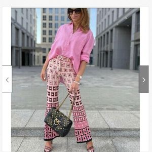 NWT ZARA Geometric Printed Flare Pants M